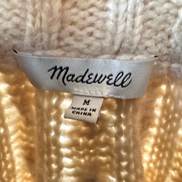Madewell Cream Cable Yoke Button-Up Cardigan - Picture 2 of 6
